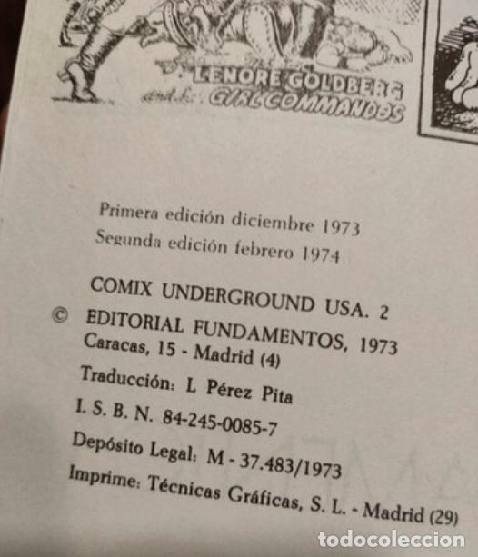 C&oacute;mics: COMIX UNDERGROUND USA. N&ordm;2.1973 - Foto 5