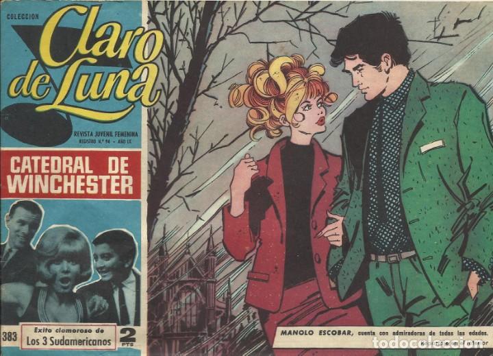 Comics: Claro de luna. N&ordm; 383. 1959. Revista infantil femenina. 15x21 cm. Buen estado con signos de la edad.