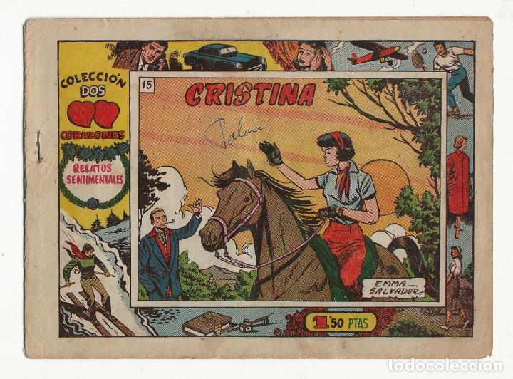 Comics: COLECCI&Oacute;N DOS CORAZONES N&ordm; 15 - CRISTINA - EDITORIAL INDEDI 1959