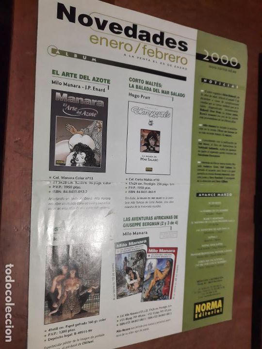 C&oacute;mics: ENERO/FEBRERO 2000. NOVEDADES DE NORMA EDITORIAL. BOLETIN. BUEN ESTADO. DIFICIL