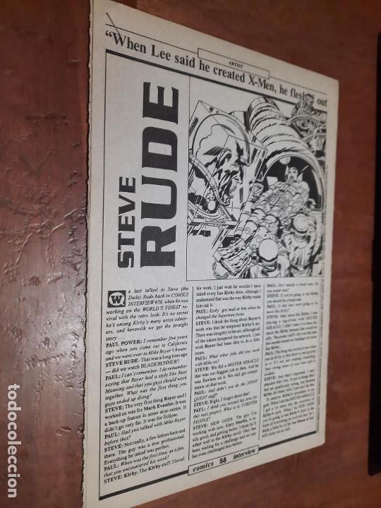 Comics: STEVE RUDE ENTREVISTA . 6 P&Aacute;GINAS EN INGL&Eacute;S. EXTRAIDO DE REVISTA. DESCONOCEMOS REVISTA.