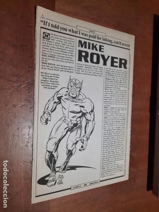 Comics: MIKE ROYER. ENTREVISTA 6 P&Aacute;GINAS EN INGL&Eacute;S. EXTRAIDO DE REVISTA. DESCONOCEMOS REVISTA.