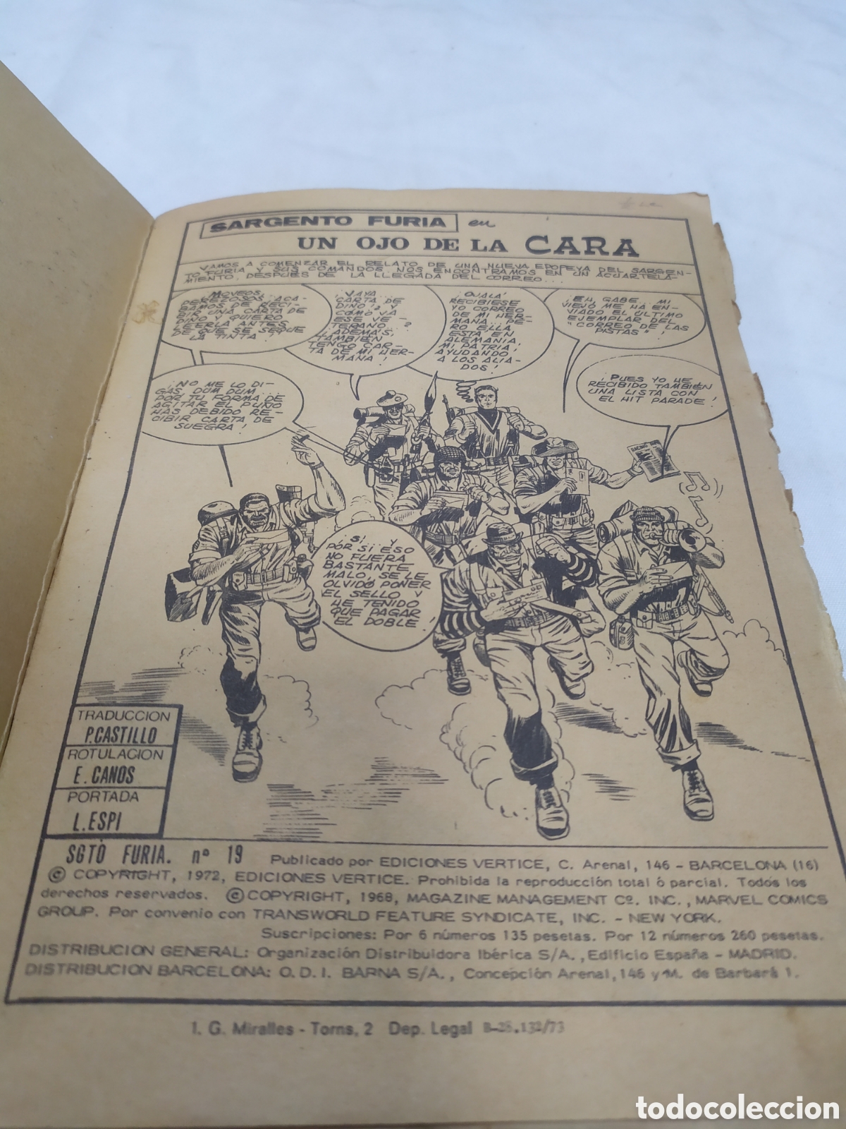 C&oacute;mics: Sargento Furia, un ojo de la cara. Marvel Comics Group, 1973 - Foto 3