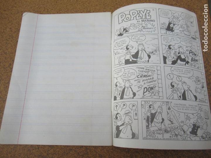 C&oacute;mics: Popeye - Libreta escolar usada que incluye portada y 3 c&oacute;mics de Popeye. - Foto 3