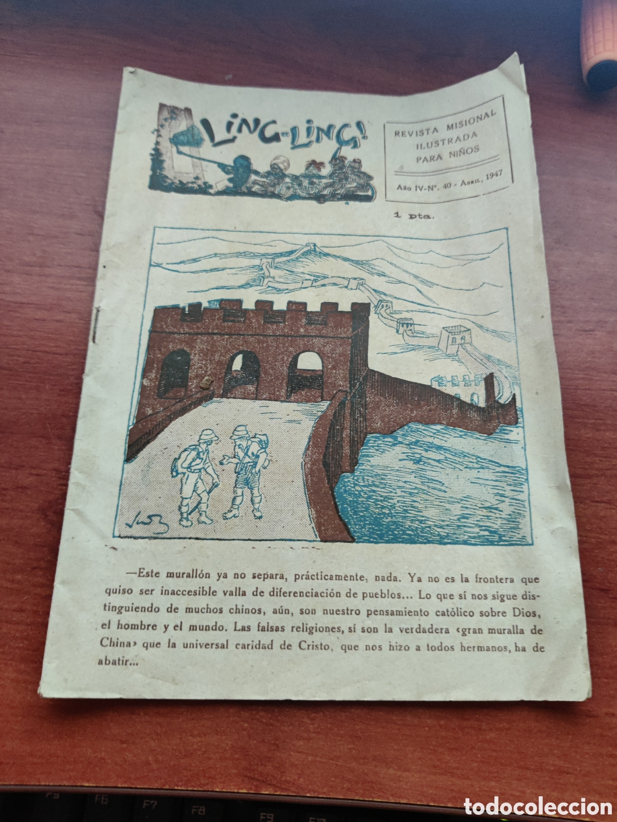 Comics : LING-LING REVISTA MISIONAL ILUSTRADA PARA NI&Ntilde;OS A&Ntilde;O IV N&Uacute;MERO 40 ABRIL 1947