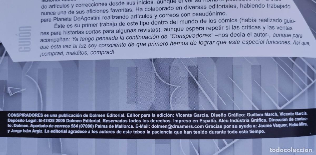 C&oacute;mics: CONSPIRADORES - EDITORIAL DOLMEN 2005 EXCELENTE ESTADO. - Foto 7