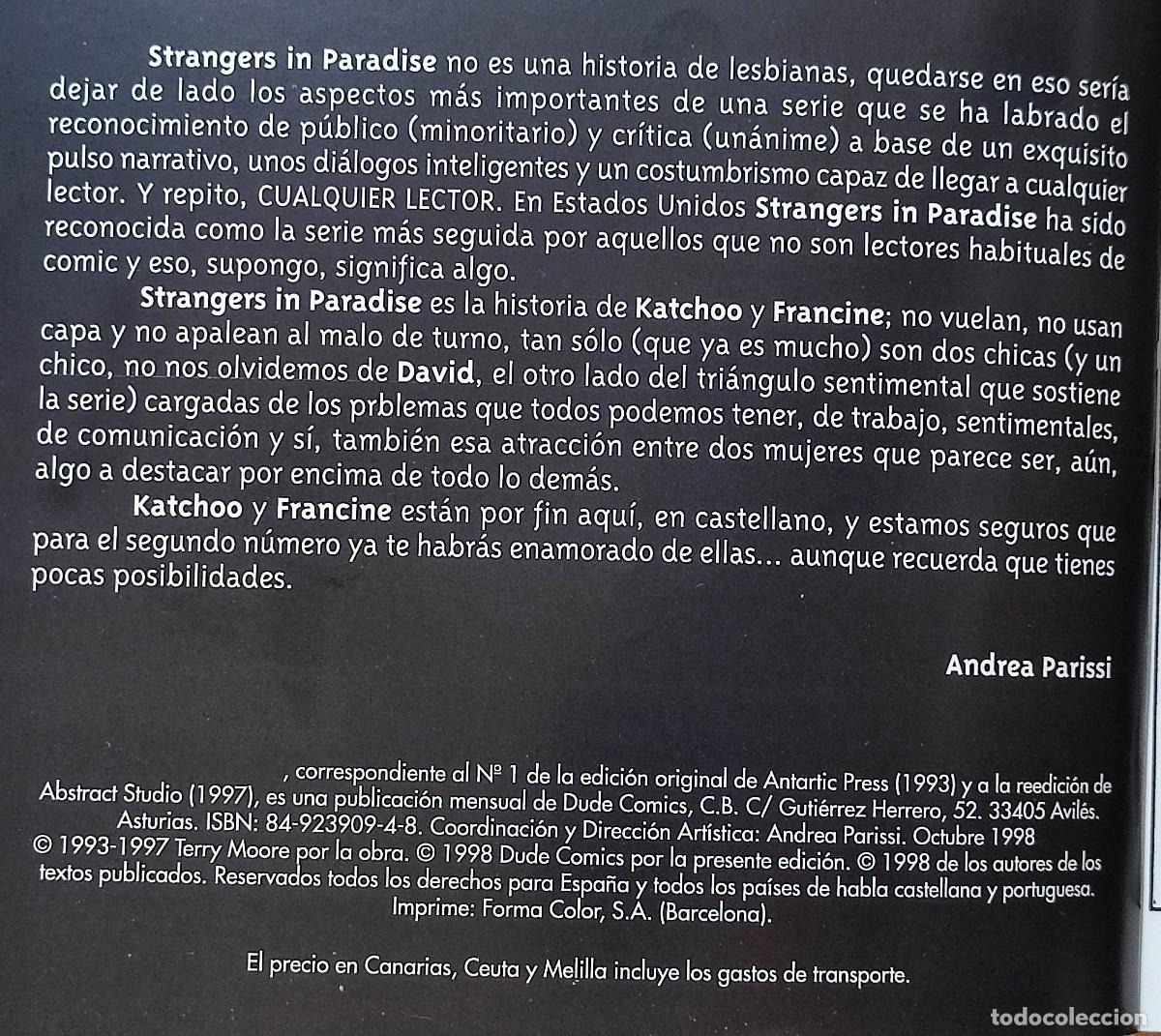 C&oacute;mics: STRANGERS IN PARADISE - EDITORIAL COMICS 1998. - Foto 7