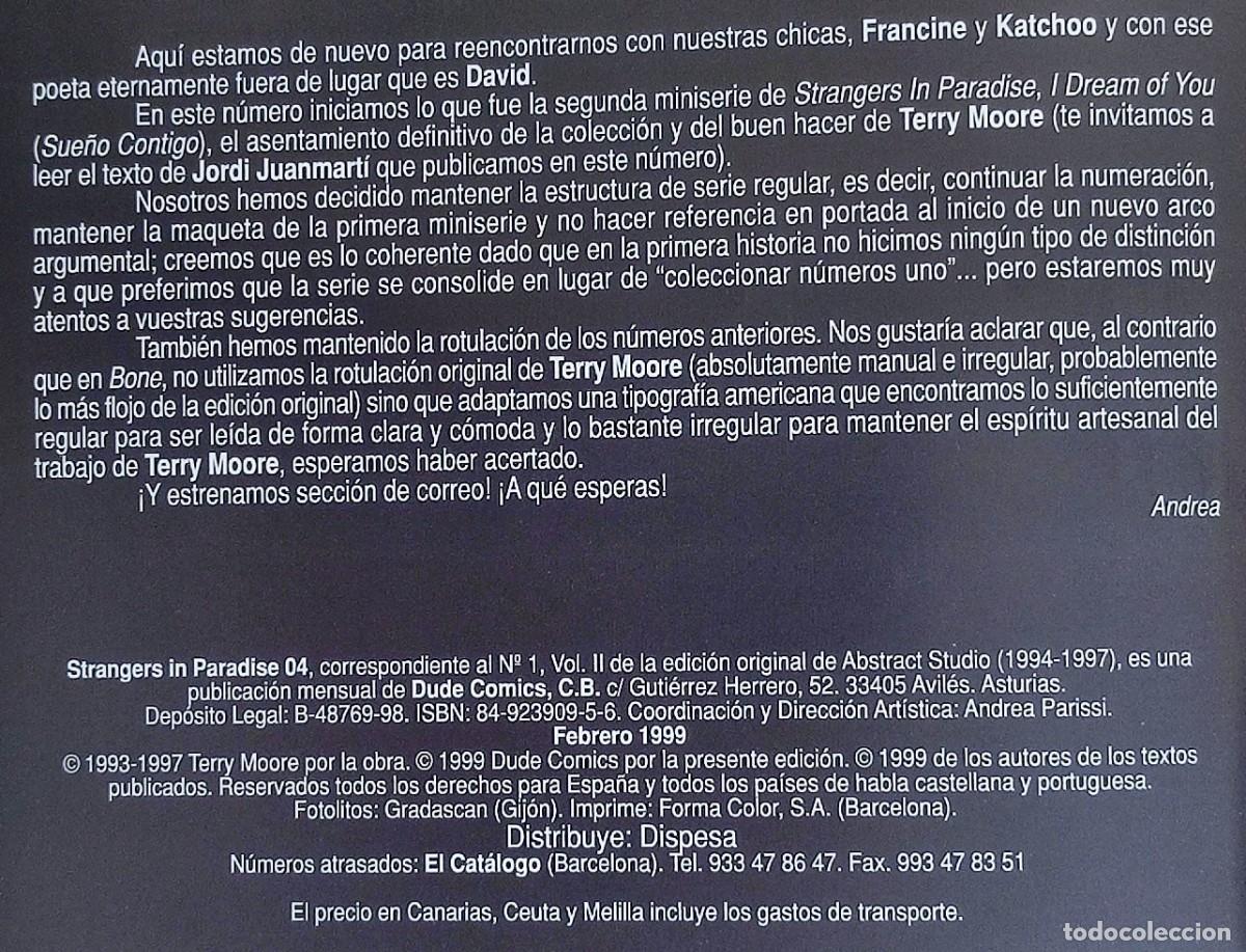 C&oacute;mics: STRANGERS IN PARADISE - EDITORIAL DUDE COMICS 1999. - Foto 6
