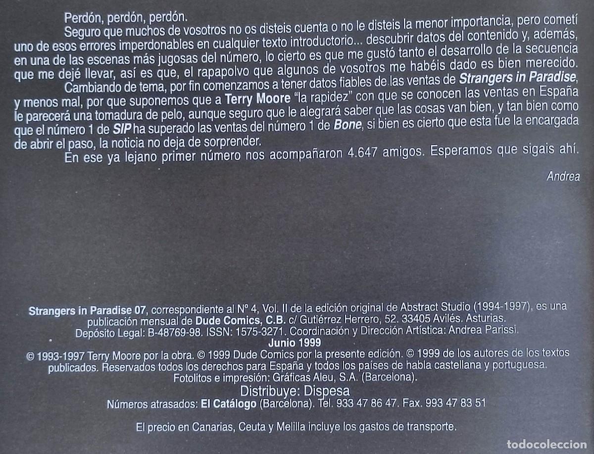 C&oacute;mics: STRANGERS IN PARADISE - EDITORIAL DUDE COMICS 1990. - Foto 5