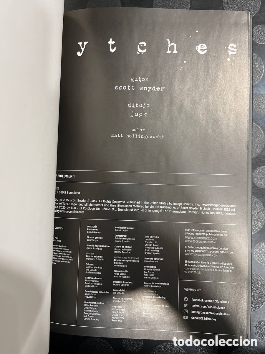 C&oacute;mics: WYTCHES VOLUMEN 1 de SCOTT SNYDER y JOCK ECC ( 2020 ) - Foto 3