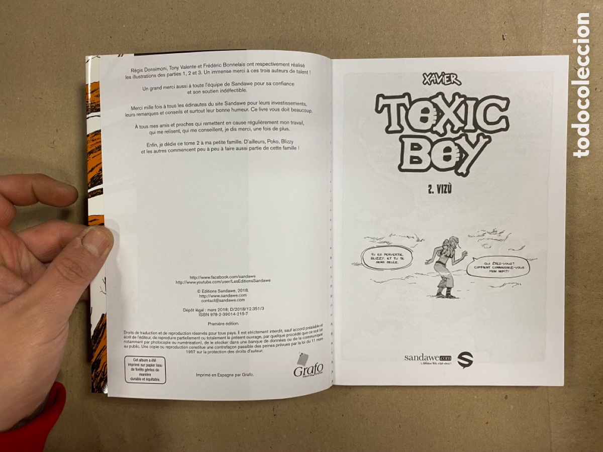 C&oacute;mics: TOXIC BOY 2. VIZ&Ugrave;. XAVIER. EDITONS SANDAWE 2018. EN FRANC&Eacute;S. - Foto 2