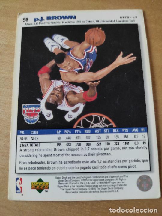 C&oacute;mics: BROWN NETS N&ordm; 98 CARD 1995 UPPER DECK NBA BASKET - Foto 2