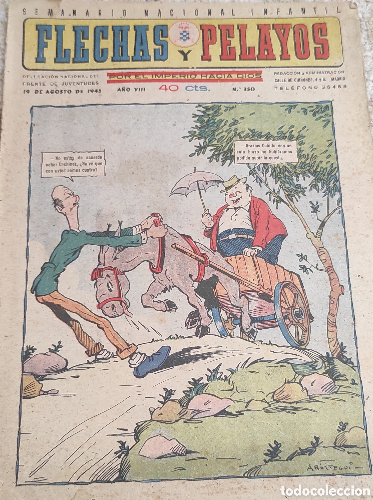C&oacute;mics: Flechas y pelayos N&deg; 350 a&ntilde;o 1945 - Foto 1