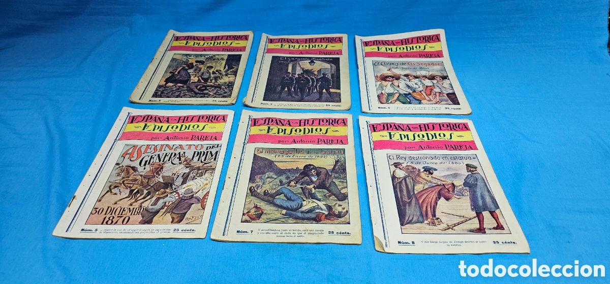 España Historica, Episodios por Antonio Pareja. Numeros 2, 3, 4, 5, 7 y 8