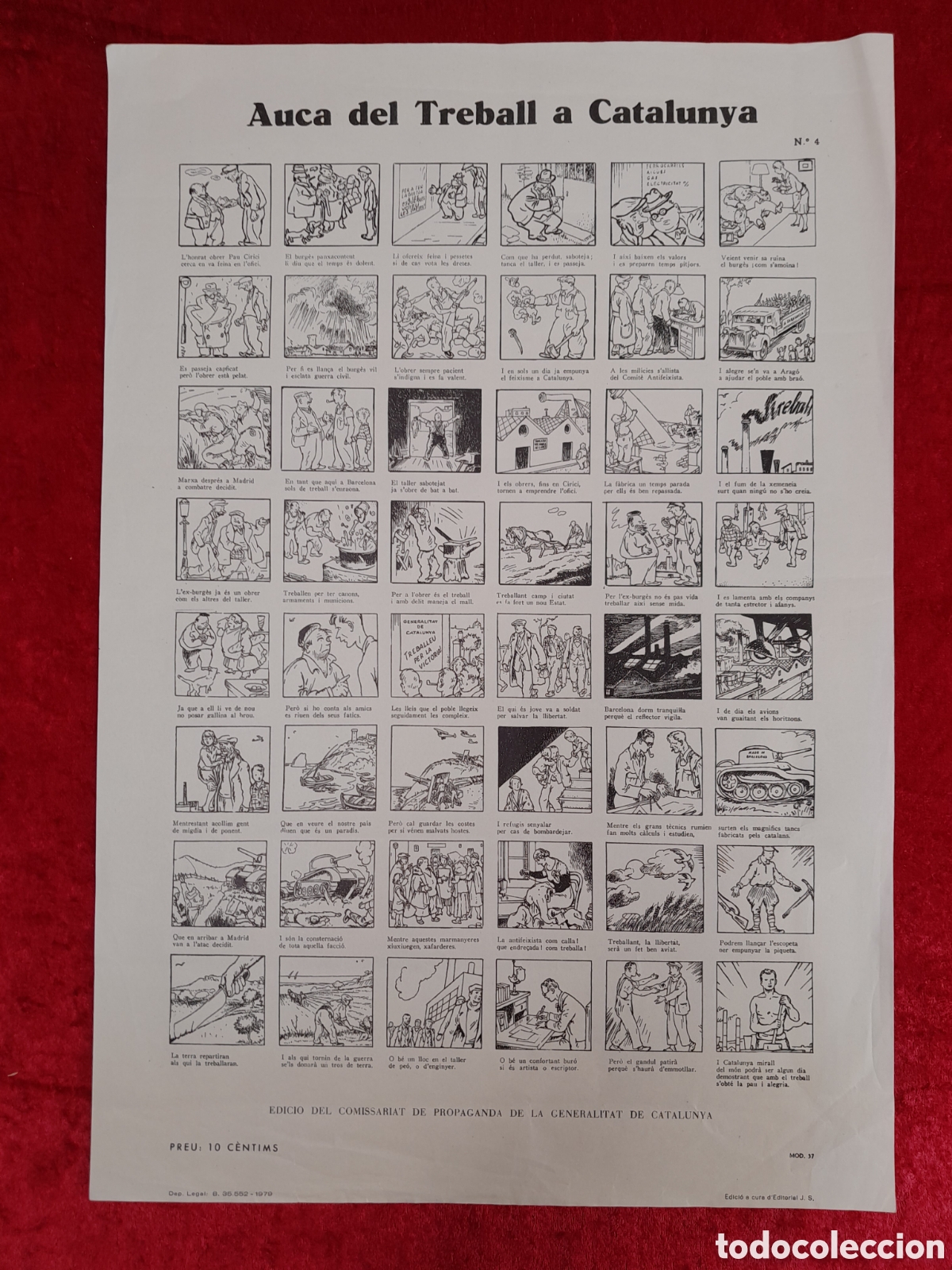 C&oacute;mics: CONJUNTO DE VI&Ntilde;ETAS. AUQUES CATALANES. 1936 - 1937. - Foto 4