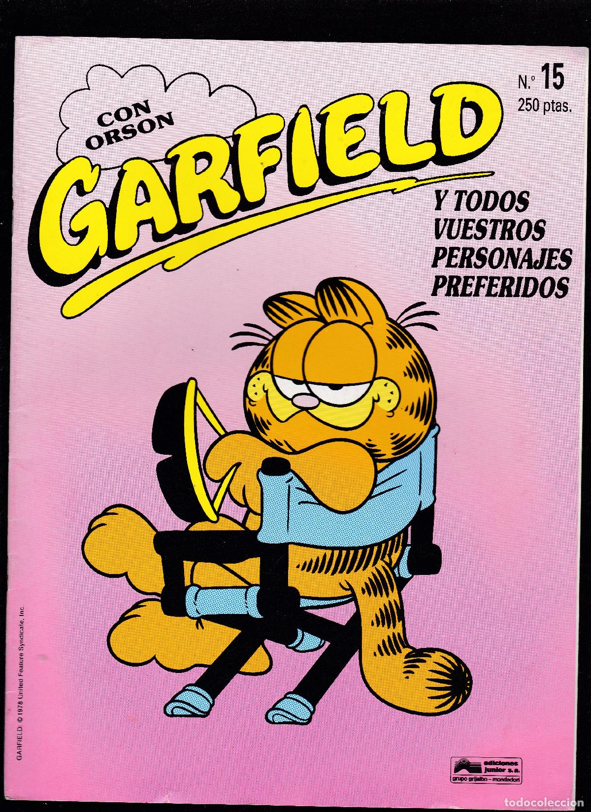 C&oacute;mics: GARFIELD - N&ordm; 15 - CON ORSON - EDICIONES JUNIOR - CONSERVA EL P&Oacute;STER - Foto 1