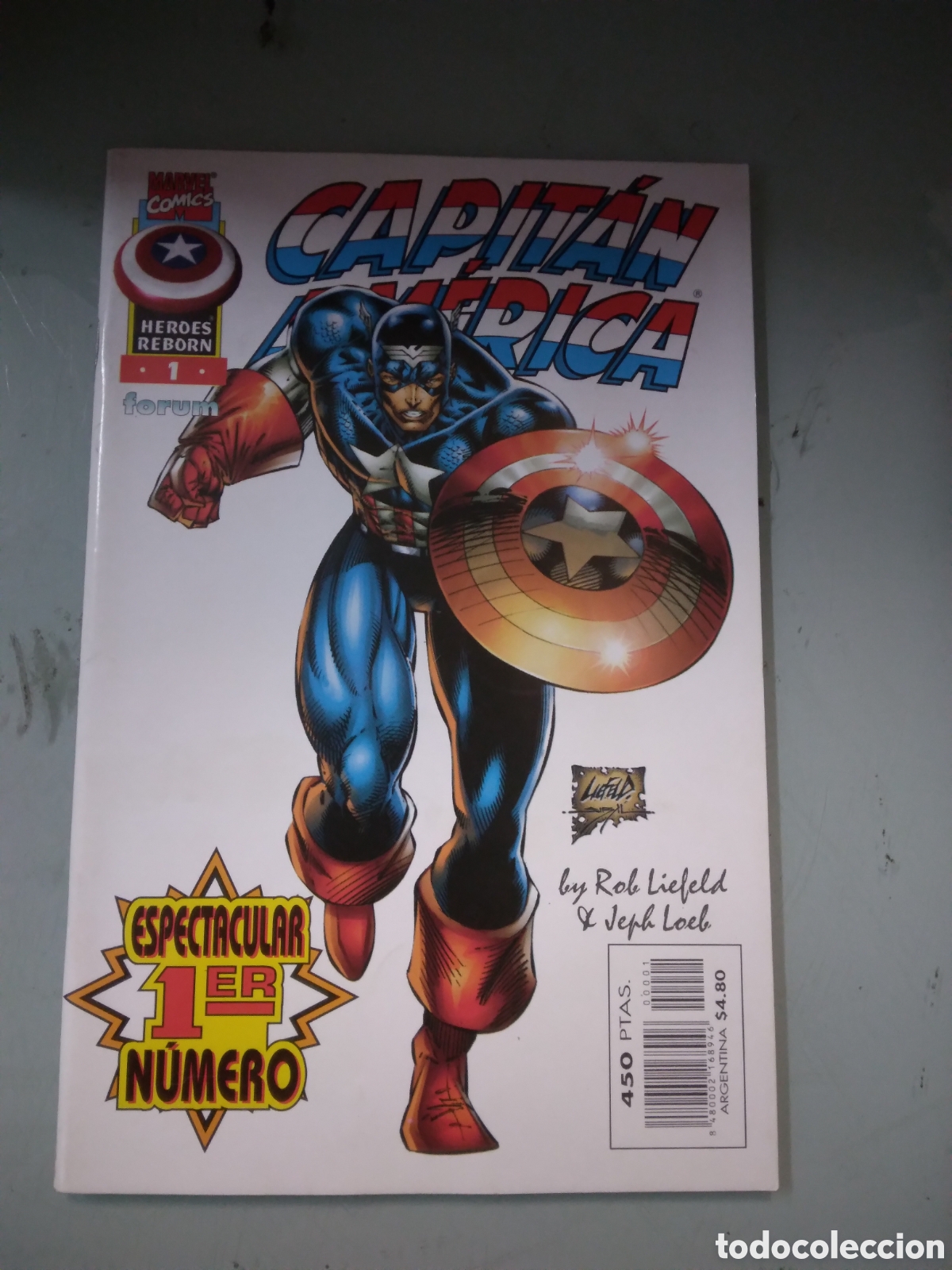 C&oacute;mics: Marvel Comics, H&eacute;roes reborn, Capit&aacute;n Am&eacute;rica 1, Grapa 3F - Foto 1