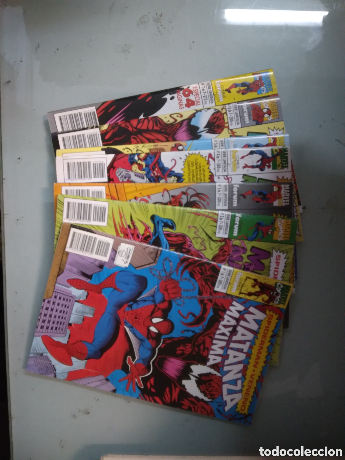 C&oacute;mics: Marvel Comics Forum, Matanza M&aacute;xima, Spiderman Veneno, 1 al 7,Grapa 3G - Foto 1