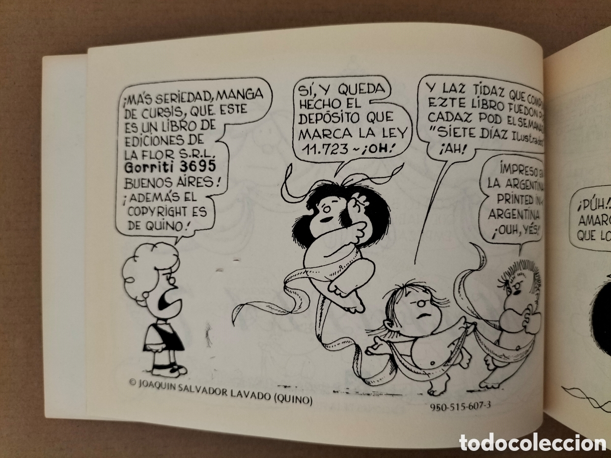 C&oacute;mics: Comic Mafalda 7. Tiras de Quino. Ediciones de la Flor, 1995. Libro - Foto 3