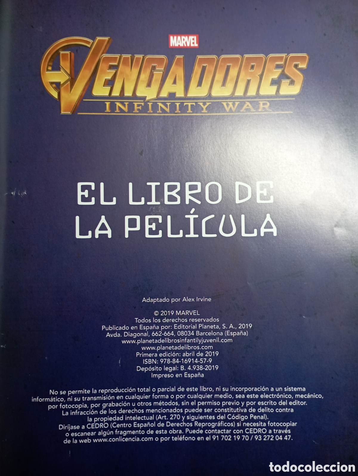 C&oacute;mics: Vengadores Infinity War - El libro de la pelicula - Marvel 2019 1a primera edici&oacute;n - Foto 3