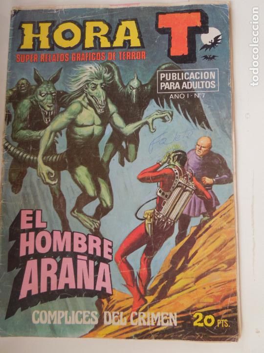 C&oacute;mics: HORA T RELATOS DE TERROR -EL HOMBRE ARA&Ntilde;A N&ordm; 27 - BRUGUERA 1975