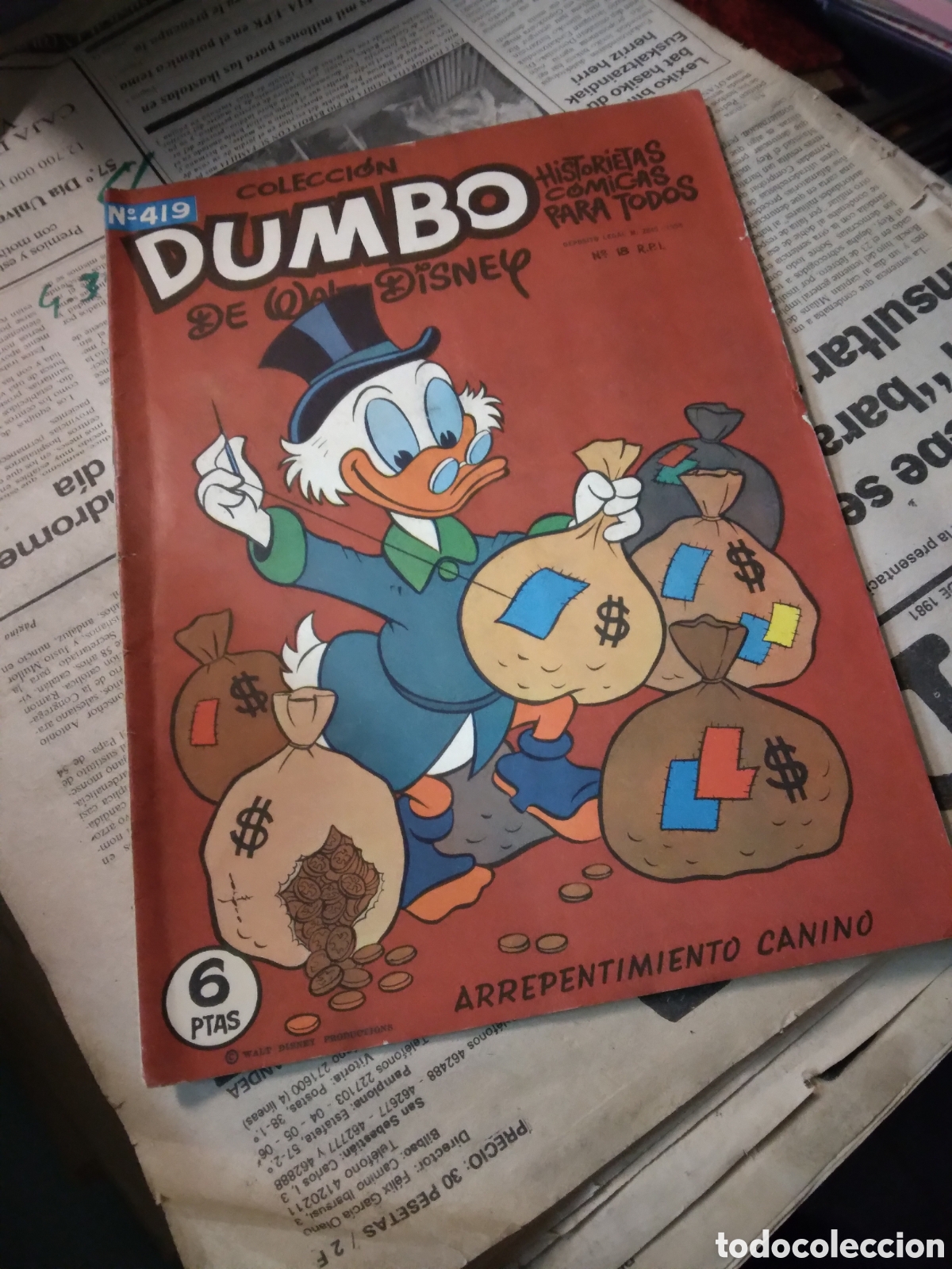 C&oacute;mics: Dumbo, 6 pesetas, numero 419 - Foto 1