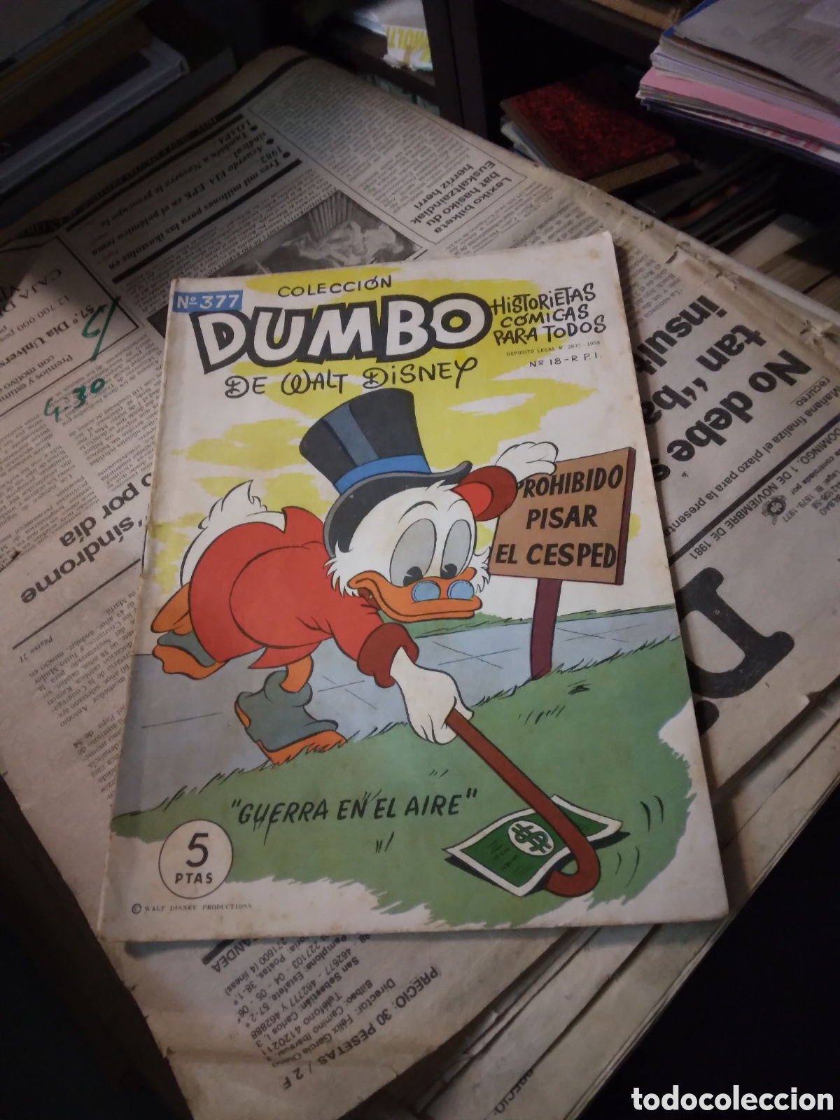 C&oacute;mics: Dumbo, 5 pesetas, numero 377 - Foto 1