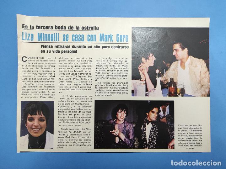 C&oacute;mics: RECORTE CLIPPING DE LIZA MINNELLI MARK GERO - Foto 1
