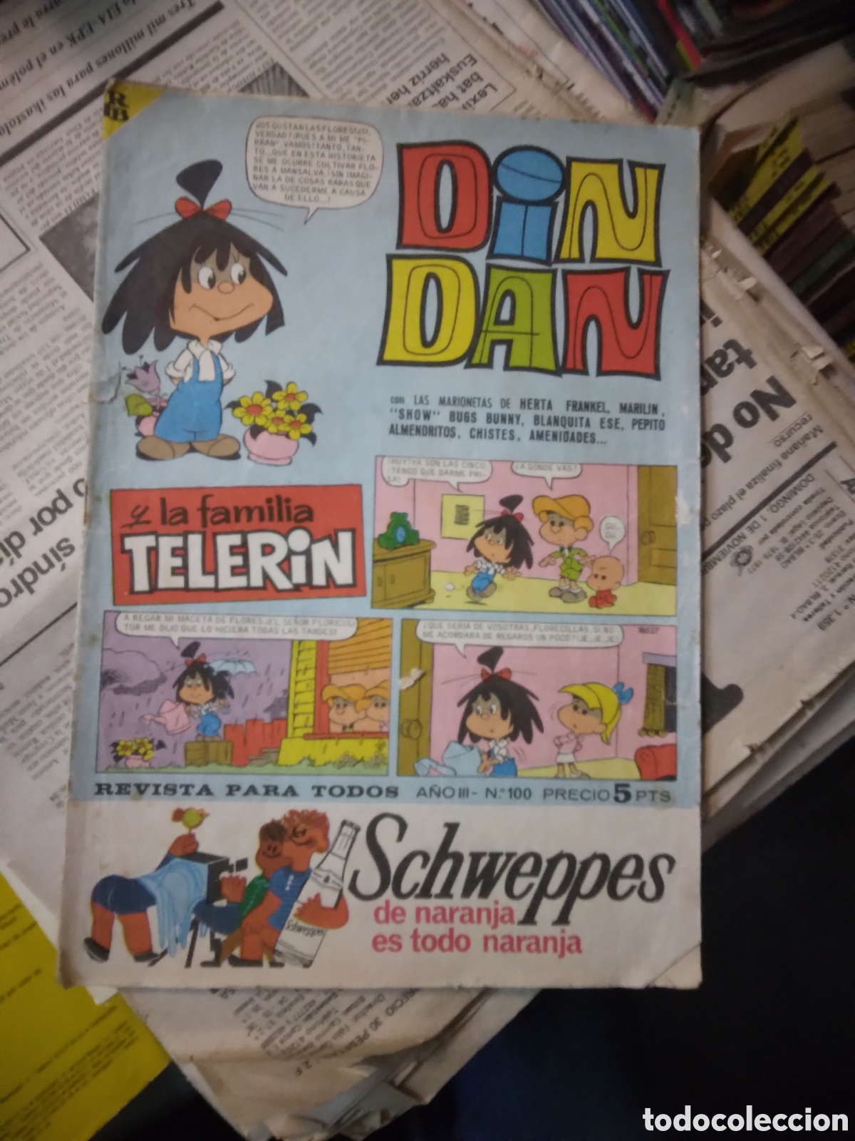 C&oacute;mics: Din Dan, a&ntilde;o III, numero 100, 5 pesetas - Foto 1