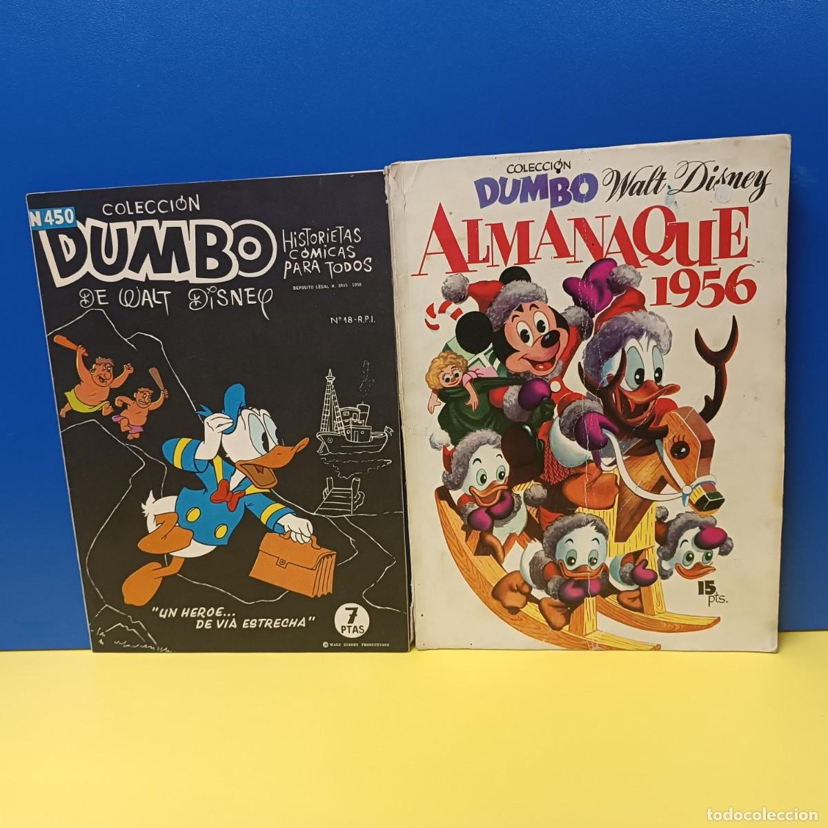 C&oacute;mics: LOTE 2 COMICS - COLECCION DUMBO - WALT DISNEY - ALMANAQUE 1956 / HISTORIETAS COMICAS PARA TODOS N&ordm;18
