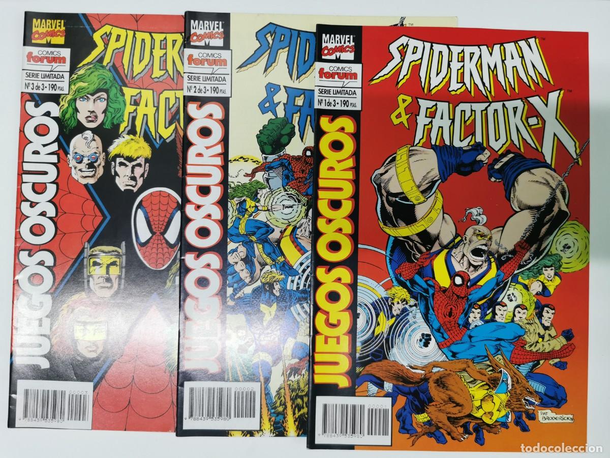 C&oacute;mics: COMIC SPIDERMAN FACTOR X JUEGOS OSCUROS FORUM SERIE LIMITADA DE 3 N&Uacute;MEROS - Foto 1
