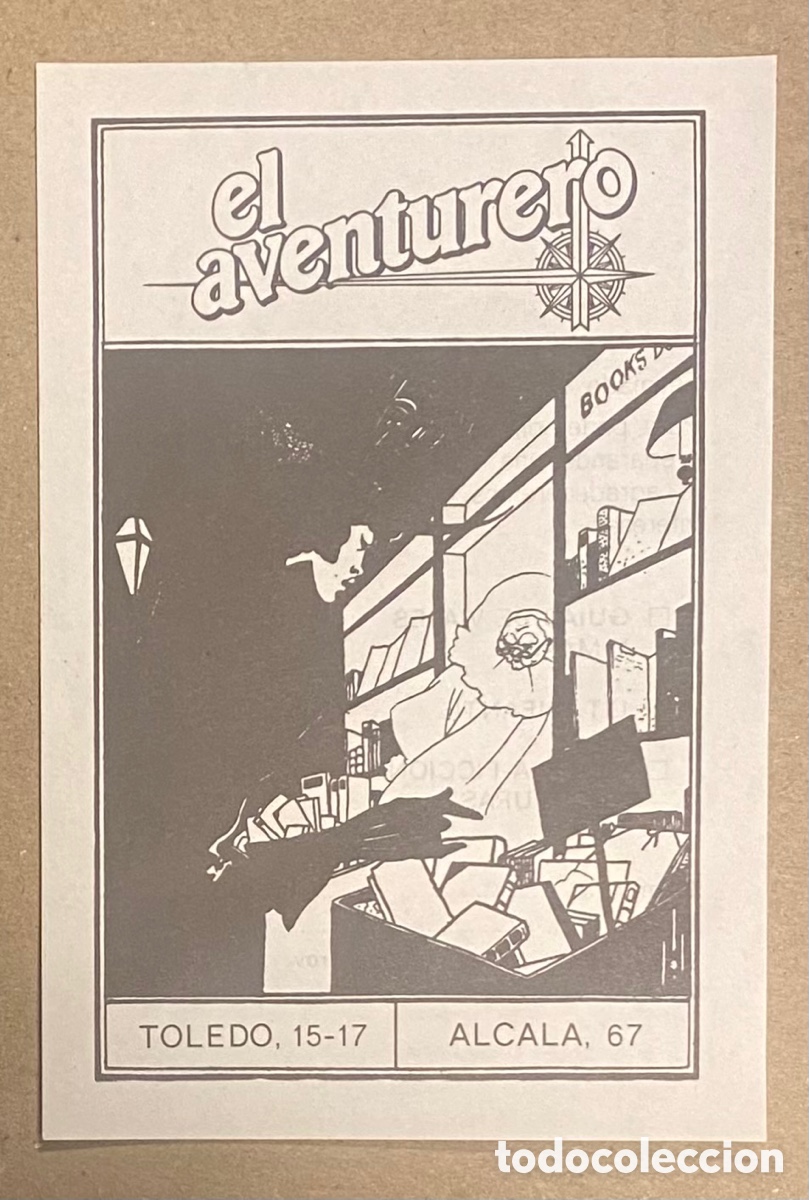 C&oacute;mics: EL AVENTURERO TIENDA DE C&Oacute;MICS DE MADRID. FLYER PROMOCIONAL DE LOS A&Ntilde;OS 80.