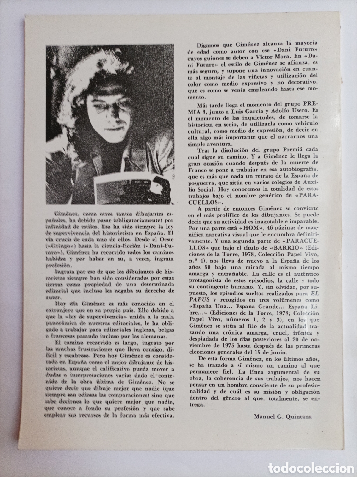 C&oacute;mics: PARACUELLOS. GIM&Eacute;NEZ. PAPEL VIVO. DE LA TORRE. 1978. - Foto 2