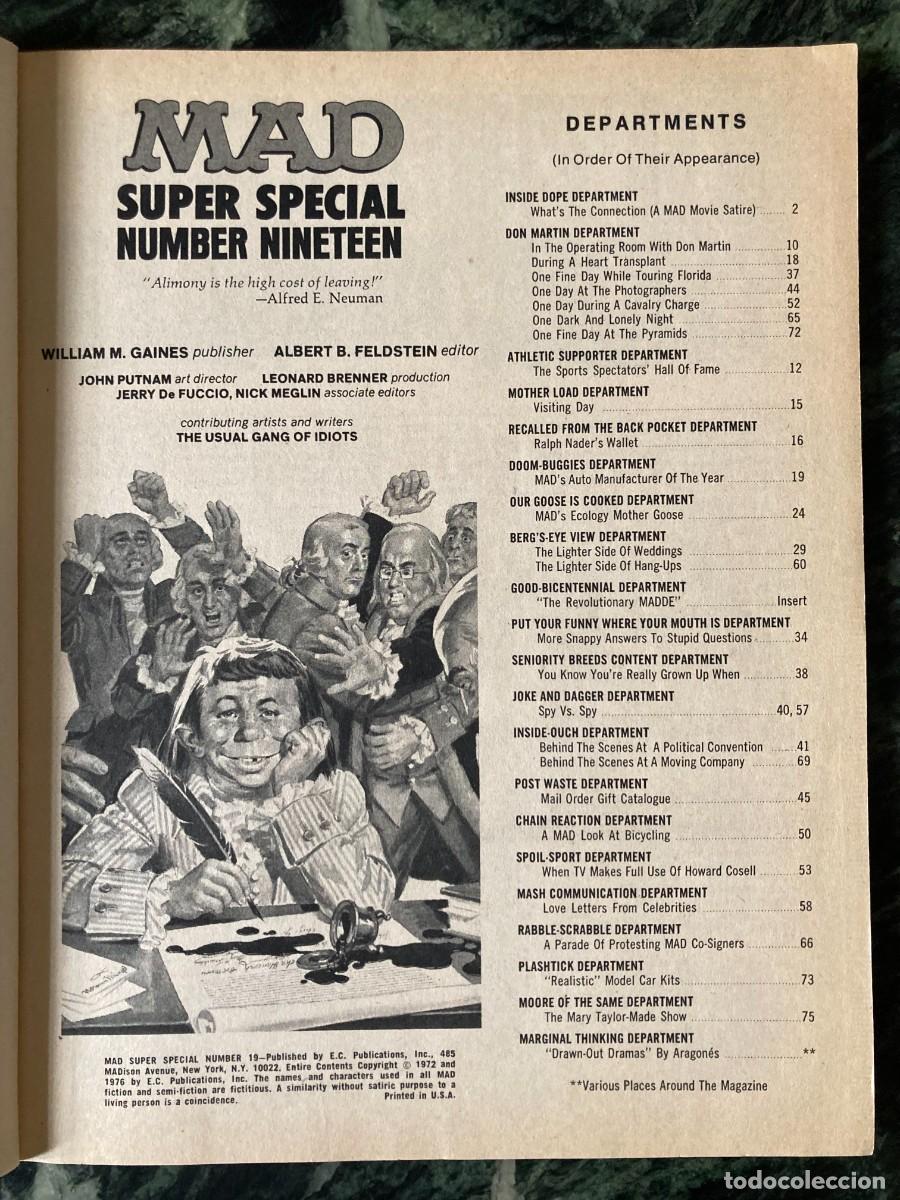 C&oacute;mics: MAD SUPER SPECIAL NUMBER NINETEEN 19 EJEMPLAR AMERICANO EN INGLES - Foto 3