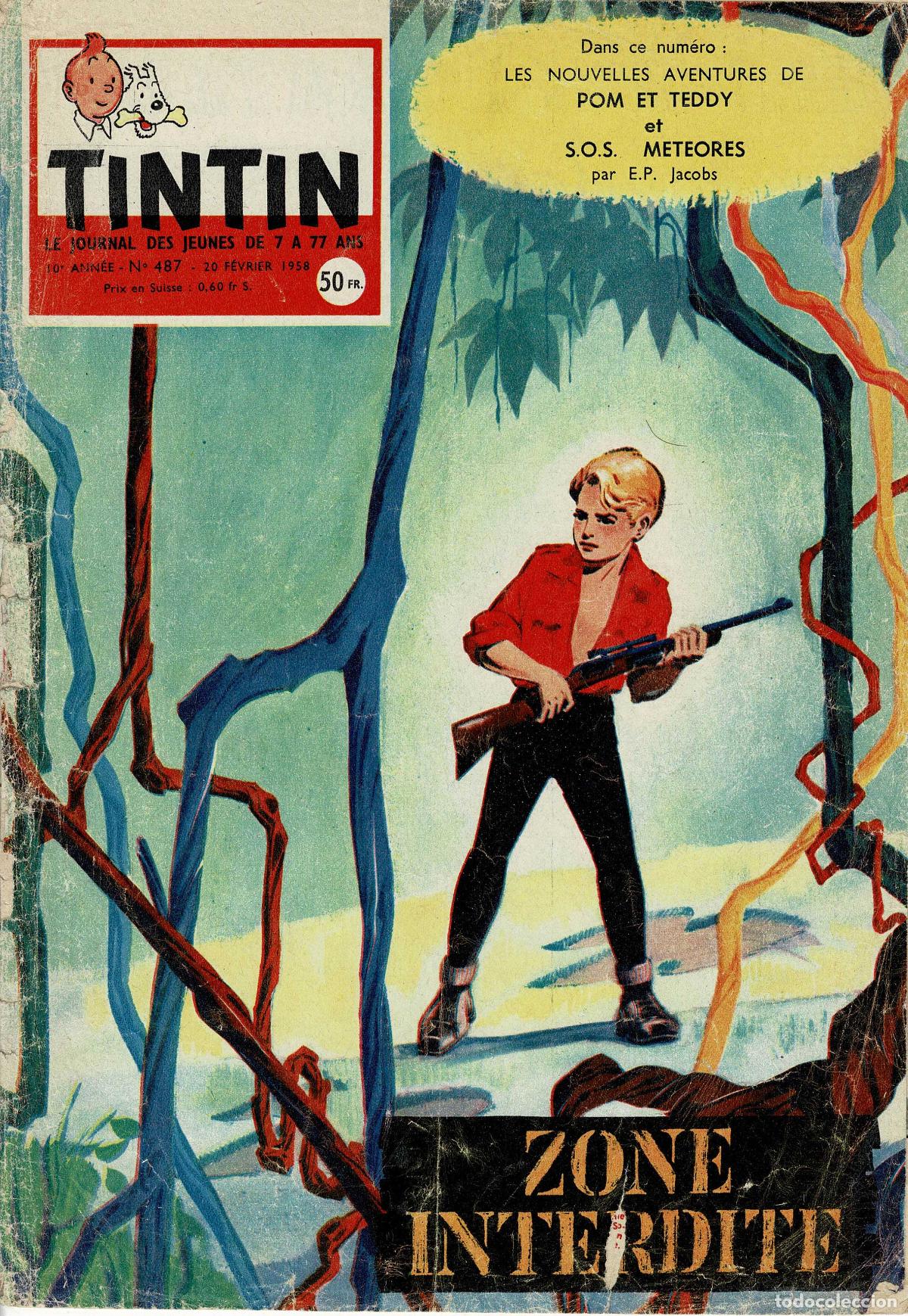 C&oacute;mics: Tintin n&uacute;mero 487.original a&ntilde;o 1958. - Foto 1
