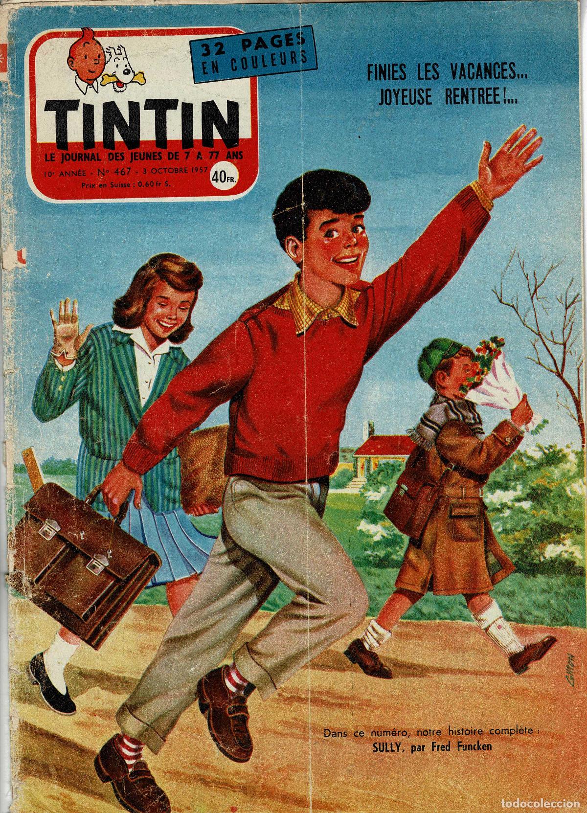 C&oacute;mics: Tintin n&uacute;mero 467,original a&ntilde;o 1957 - Foto 1