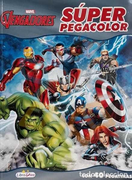 C&oacute;mics: Vengadores S&uacute;per Pegacolor. *Con 40 pegatinas*. Marvel - Foto 1