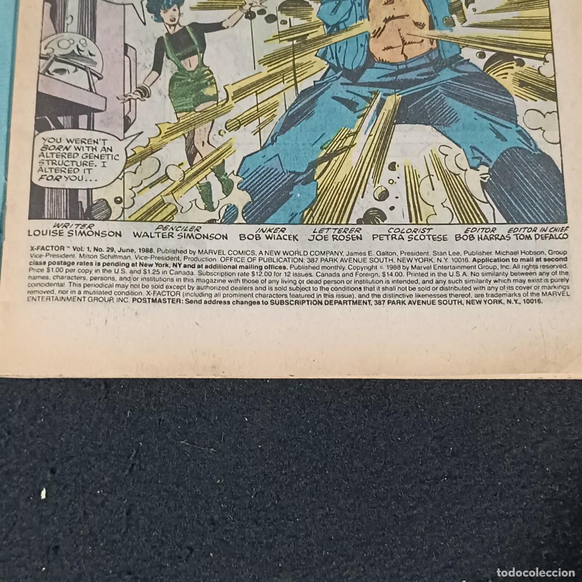 C&oacute;mics: X-FACTOR - N&ordm;29 - MARVEL COMICS - JUNIO - 1988 / 290 - Foto 4