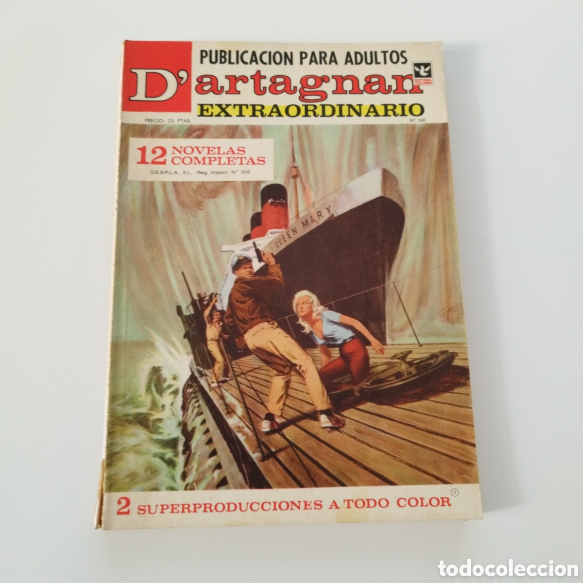 Comics: D'ARTAGNAN / # 308 / ED.COLUMBA / PUBLICACION PARA ADULTOS / 1957 /