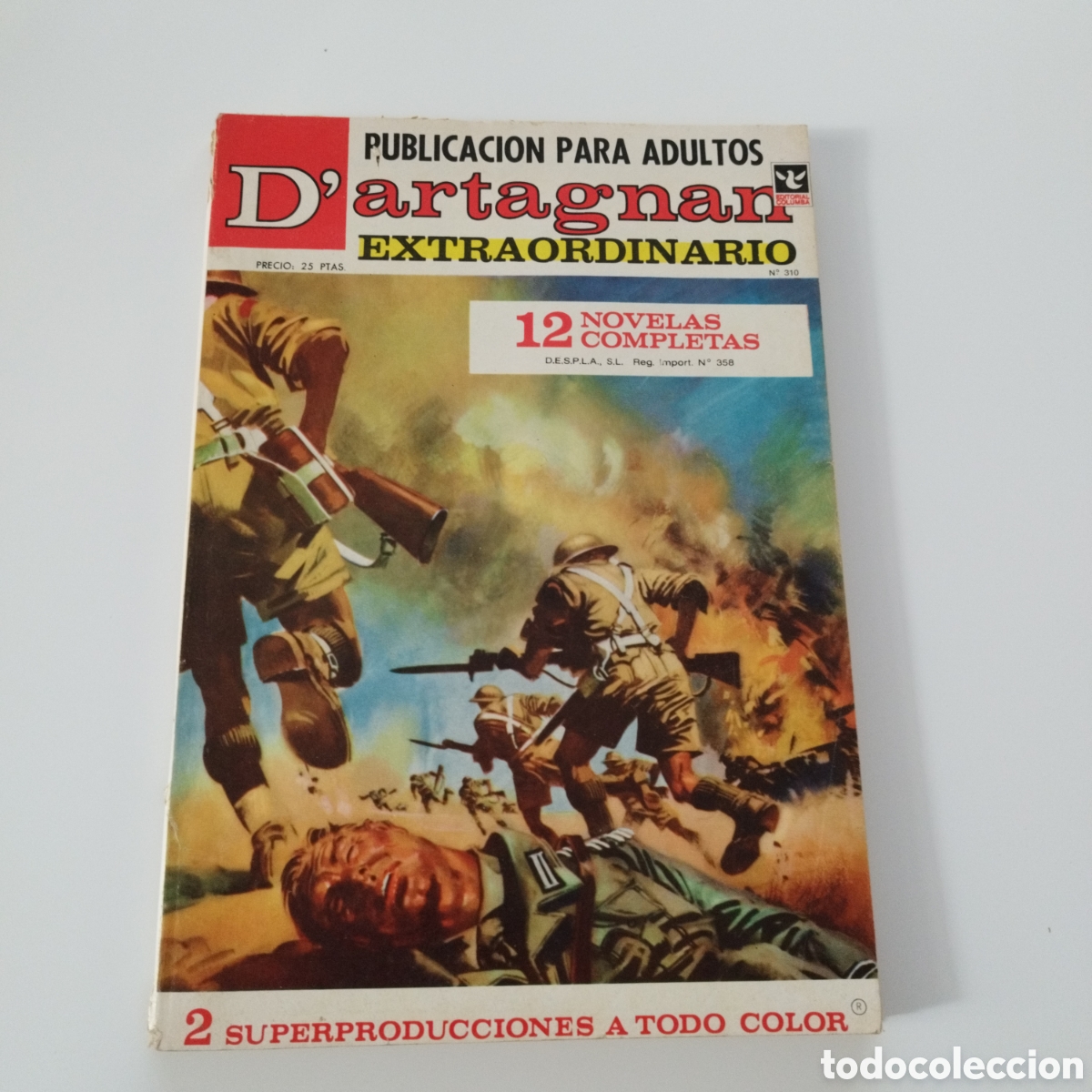 Comics: D'ARTAGNAN / # 310 / ED.COLUMBA / PUBLICACION PARA ADULTOS / 1957 /