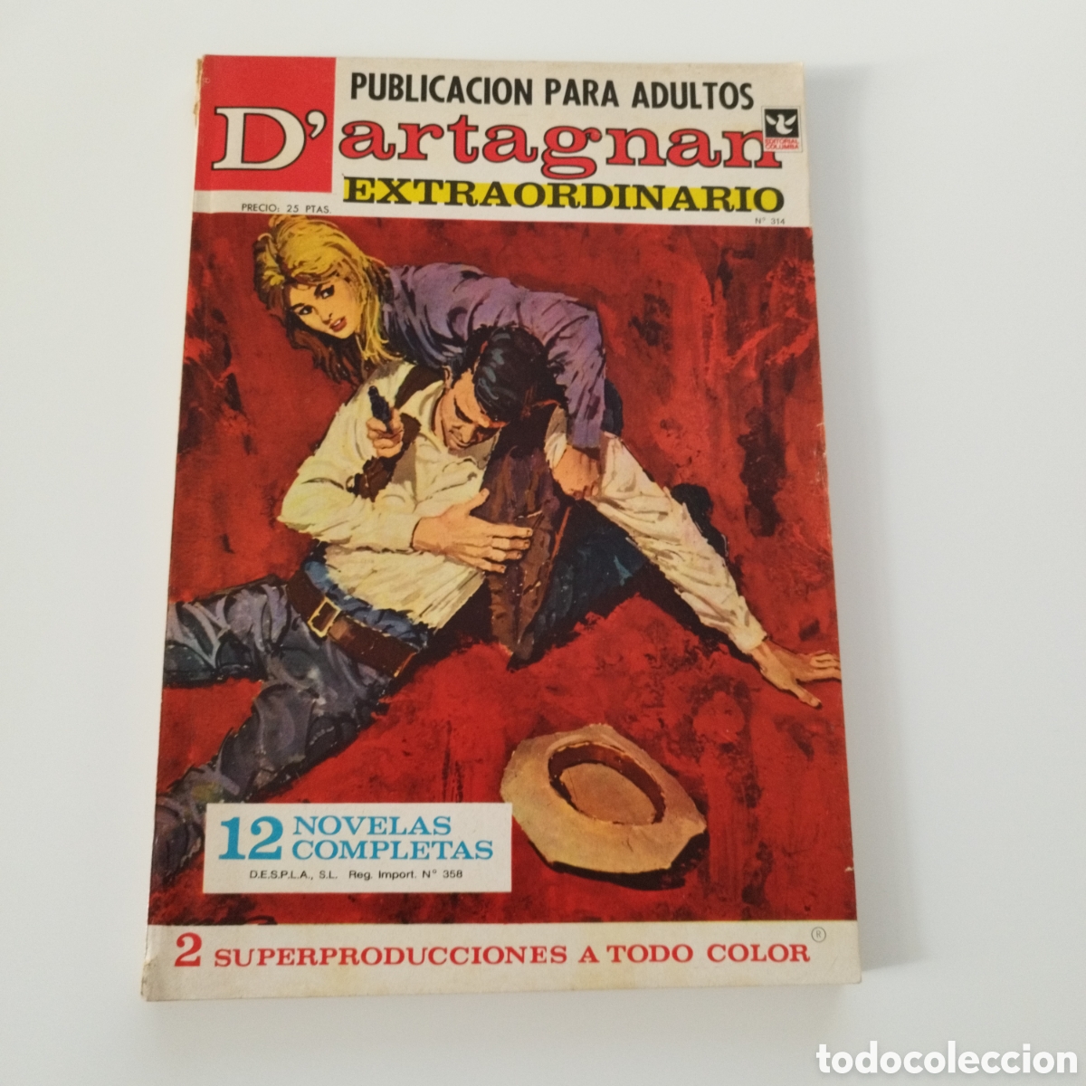 Comics: D'ARTAGNAN / # 314 / ED.COLUMBA / PUBLICACION PARA ADULTOS / 1957 /