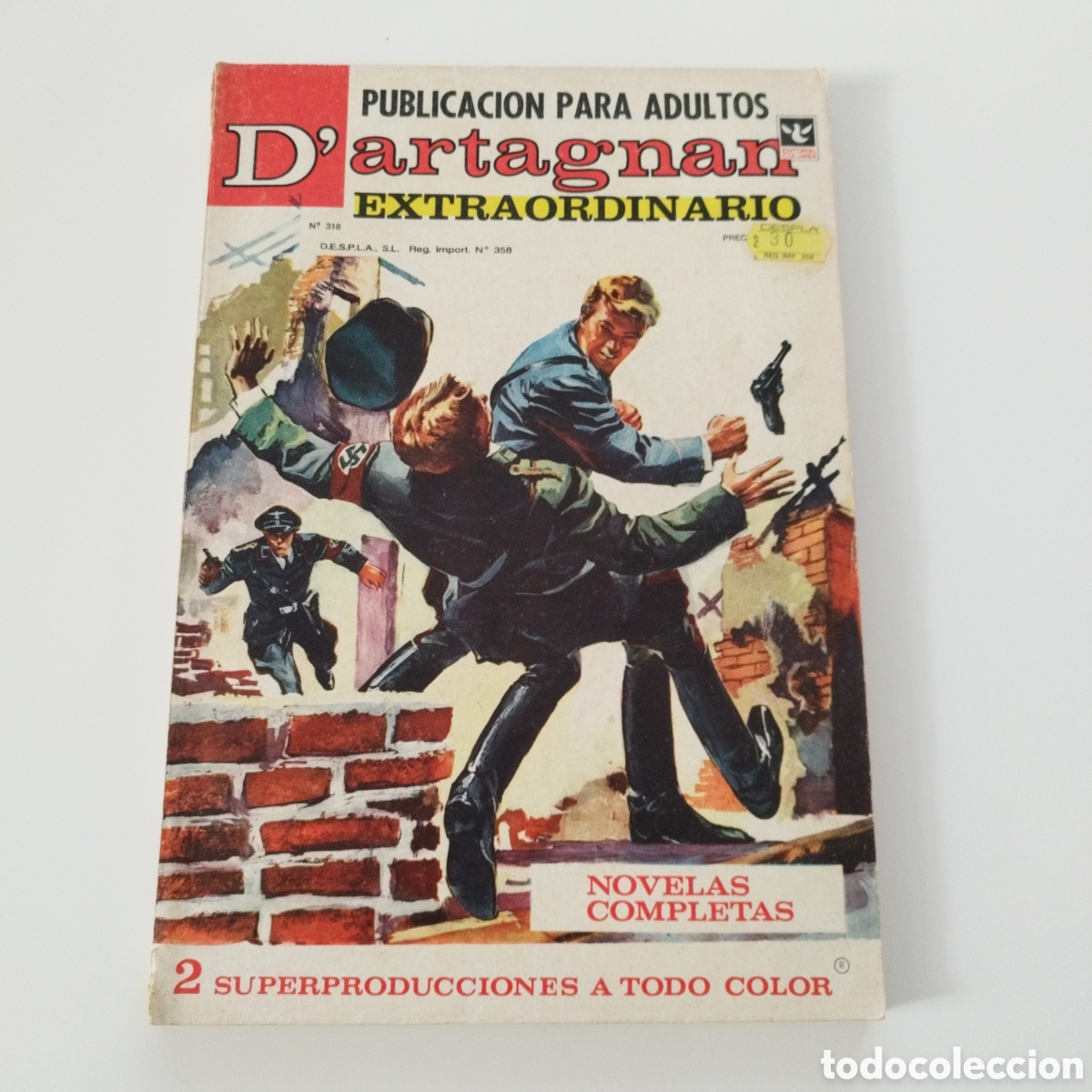 Comics : D'ARTAGNAN / # 318 / ED.COLUMBA / PUBLICACION PARA ADULTOS / 1957 /