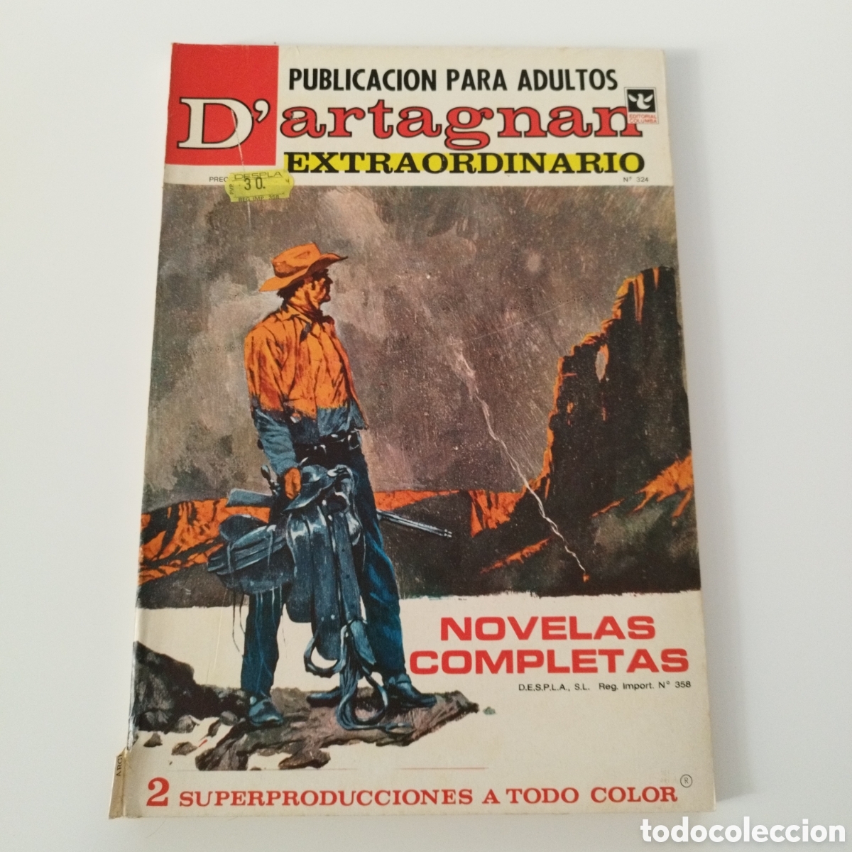 Comics: D'ARTAGNAN / # 324 / ED.COLUMBA / PUBLICACION PARA ADULTOS / 1957 /