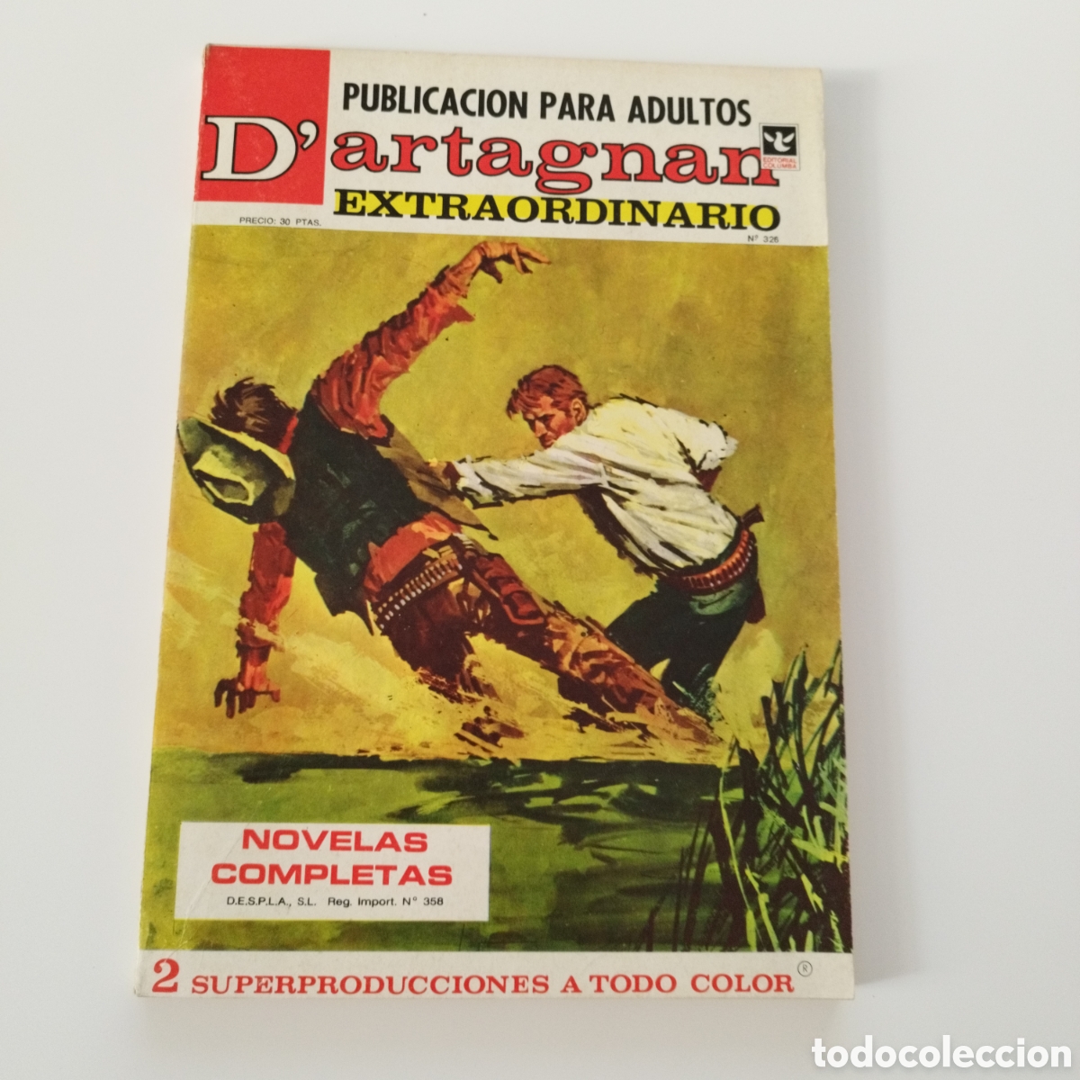 Comics: D'ARTAGNAN / # 326 / ED.COLUMBA / PUBLICACION PARA ADULTOS / 1957 /