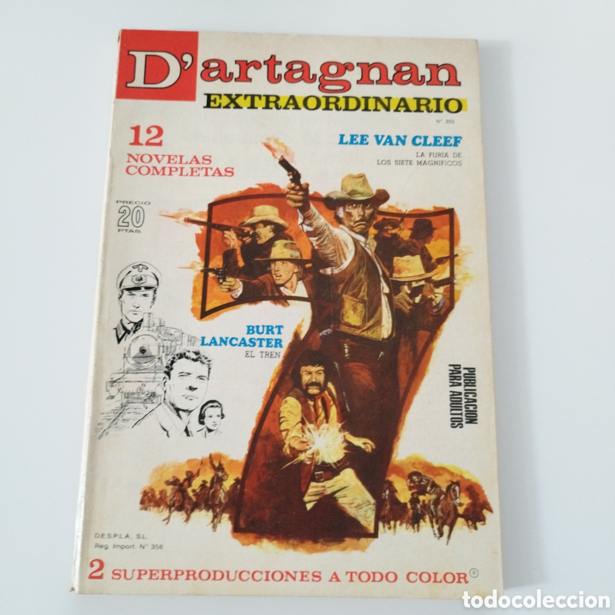 Comics: D'ARTAGNAN / # 293 / ED.COLUMBA / PUBLICACION PARA ADULTOS / 1957 /