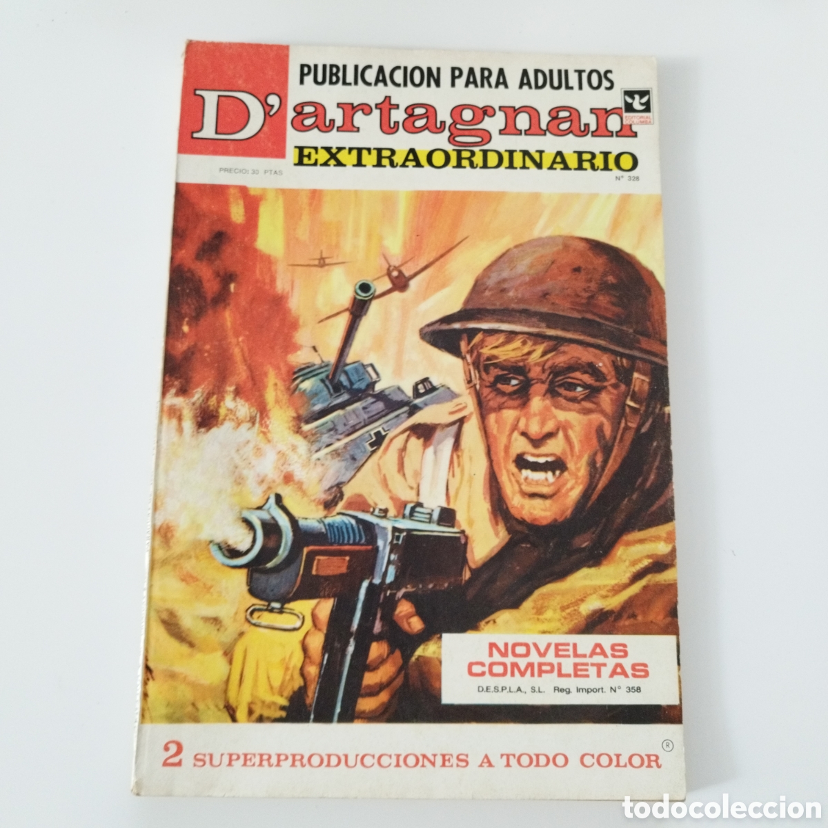 Comics : D'ARTAGNAN / # 328 / ED.COLUMBA / PUBLICACION PARA ADULTOS / 1957 /