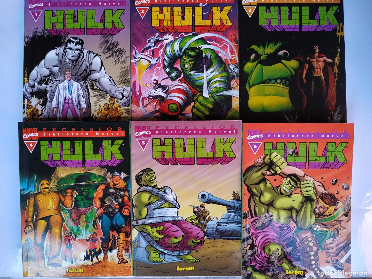 C&oacute;mics: LOTE COMICS BIBLIOTECA MARVEL - HULK - NUMEROS 1 - 2 - 3 - 4 - 5 Y 6 - COMICS FORUM - Foto 1