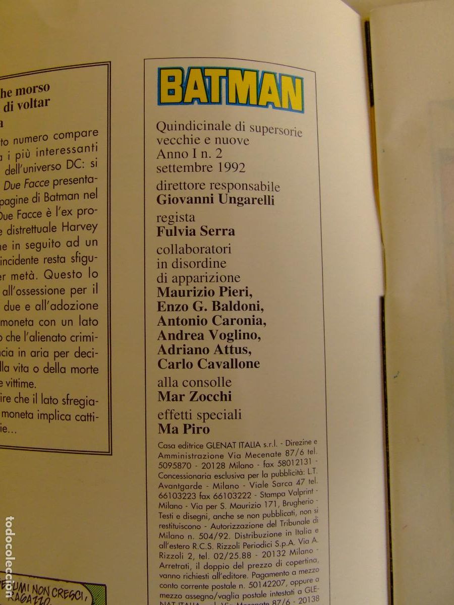 C&oacute;mics: COMIC ITALIANO BATMAN N&ordm; 2 SEPTIEMBRE 1992 DC COMICS - Foto 2
