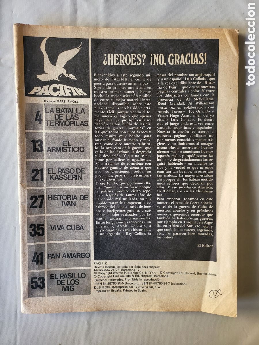 C&oacute;mics: Pacifik, ed. Hitpress, 1984, revista sin cubiertas. - Foto 1