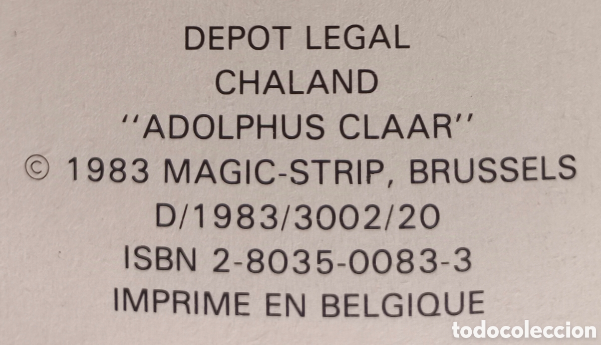 C&oacute;mics: ADOLPHUS CLAAR COMIC Y. CHALAND / BEAUMENAY et J. KAZAK 1983 - Foto 3